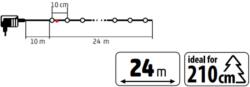 Somogyi Elektronic LED248WW LED fényfüzér, 240db melegfehér LED, 23, 9m hosszúságú, 8 program időzítővel, zöld vezeték, adapteres tápellátás, kül- és beltéri kivitel (LED248WW) - hyperoutlet