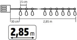 Somogyi Elektronic MLC20B LED-es gömb fényfüzér, 20 melegfehér LED, elemes, ~3m hossz, átlátszó vezeték, fa + műanyag (MLC20B) - hyperoutlet