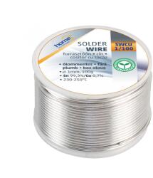 SMA Home SWCU 1/100 forrasztóón 1mm, 100g, európai gyártótól származó kiváló minőségű forrasztóón, összetétel: Sn/Cu: 99, 3%/0, 7%, gyanta: 2, 0% (SWCU 1/100)