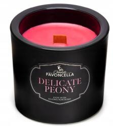  Szójagyertya Delicate Peony Fekete 170G (Finom Bazsarózsa illatú, fekete, 170g-os szójaviasz gyertya) (5905711530424)