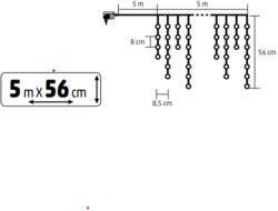 HOME KKF300D5M LED-es sziporkázó fényfüggöny, 300 db melegfehér DOT LED, átlátszó vezeték, hálózati adapter, kül- és beltéri kivitel (KKF300D5M)