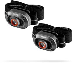 NEBO NEB-HLP-1010-G MYCRO 250 fejlámpa szett, 2 db / szett, 250 lumen, vízálló, akkumulátoros tápellátás (NEB-HLP-1010-G)