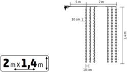 Somogyi Elektronic KIN294DWH DOT LED-es fényfüggöny, 294db hidegfehér DOT LED, 2m hosszú, állófényű, adapteres tápellátás, kül- és beltéri kivitel (KIN294DWH) - hyperoutlet