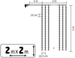 HOME KAF400DWW DOT LED-es fényfüggöny, 400 db melegfehér DOT LED, 2x2m, 8 program, ismétlődő időzítés, hálózati tápellátás, kül- és beltéri kivitel (KAF400DWW)
