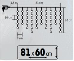 Somogyi Elektronic KAF50DLEDWH DOT LED-es fényfüggöny, 50db hidegfehér DOT LED, 81cm, állófényű, adapteres tápellátás, beltéri kivitel (KAF50DLEDWH) - hyperoutlet