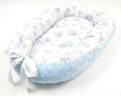 Scamp Minky-vászon babafészek - Light Blue Bear