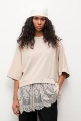 ANSWEAR Oversize melegítőfelső női viszkózzal - bézs L