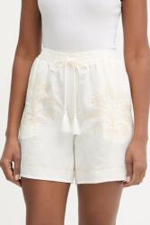 Twinset rövidnadrág női lenvászonnal - bézs L