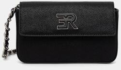 ERMANNO Firenze női keresztpántos műbőr táska - fekete Univerzális méret