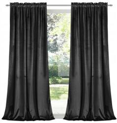 Flying Velúr Függöny Fekete Vastag Elegáns Szalag 140x250 Prémium Velúr (543C-25B)