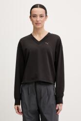 PUMA melegítőfelső női pamuttal Essentials Elevated - fekete S