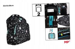  Hátizsák Kétrekeszes Űr Fekete 32X12X38CM (ATE-4C2E-722149)