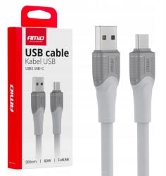 Amio Adatkábel Usb-Usb C, Fehér 2m 60W (0504290)