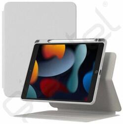 Baseus MINIMALIST tok álló, bőr hatású (aktív FLIP, mágneses, TRIFOLD, asztali tartó, ceruza tartó) VILÁGOSSZÜRKE