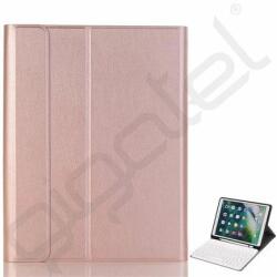 Silverline Tok álló, bőr hatású (FLIP, bluetooth billentyűzet, asztali tartó, QWERTY, angol nyelvű, ceruza tartó) ROZÉARANY