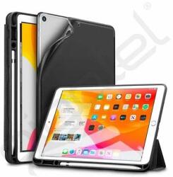 ESR REBOUND PENCIL tok álló, bőr hatású (aktív FLIP, oldalra nyíló, TRIFOLD, asztali tartó, ceruza tartó) FEKETE