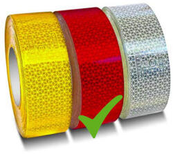 AUTOLIFE 36091 Fényvisszaverő szalag - E jeles - piros - 45m*5cm (M-CD-3R)