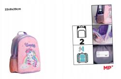  Hátizsák Kétrekeszes Unikornis Rózsaszín 22X9X29CM (ATE-652D-722166)