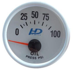 AUTOLIFE Olajnyomás mérőóra fekete számlappal 12V 52MM - LED7704 (5023)