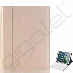 Silverline Tok álló, bőr hatású (FLIP, bluetooth billentyűzet, asztali tartó, QWERTY, angol nyelvű, ceruza tartó) ARANY