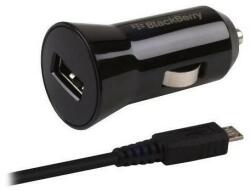 Samsung BlackBerry ACC-48157-201 fekete gyári autós töltő fej 1000mAh 5W Micro USB kábellel