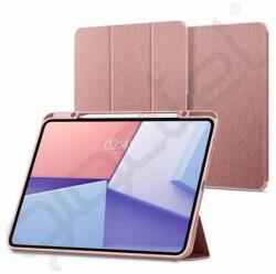Spigen URBAN FIT tok álló (FLIP, oldalra nyíló, TRIFOLD, asztali tartó, ceruza tartó, textil minta) ROZÉARANY