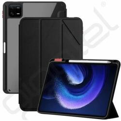 Nillkin BEVEL tok álló, bőr hatású (aktív FLIP, oldalra nyíló, TRIFOLD, asztali tartó, ceruza tartó) FEKETE