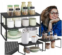 SONGMICS 2 Polcos Pultra Szerelhető Polc Rendszerező Szett Ipari Loft Fém Fekete- 40 (kcs401)