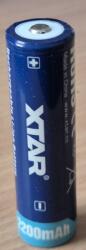 XTAR 18650 3, 7 V Újratölthető Li-ion 2200mAh akkumulátor védelemmel (18650-2600)