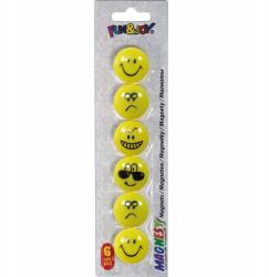 Titanum Táblamágnes 29mm 6db-os Smiley sárga Fun (5907437722329)
