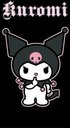  Hello Kitty Kuromi Black fürdőlepedő, strand törölköző 70x140cm (JFK041468) - eking