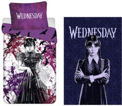  Wednesday Raven felnőtt ágyneműhuzat és polár takaró szett (EKING0588)