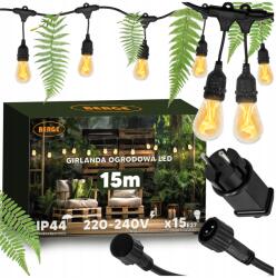 BERGE Fényfüzér 15m 15xLED Led fényfüzér Klíma Tűz Flame (Girlanda Świetlna 15m 15xLED LED)