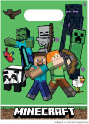  Minecraft Green műanyag ajándéktasak, ajándékzacskó 6 db-os (PNN98168) - eking