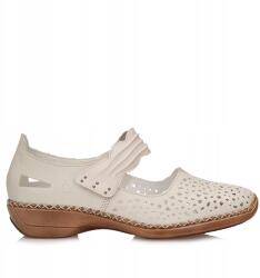 RIEKER Női félcipő Rieker 41399-60 bézs áttört tépőzáras bőr (41399-60)