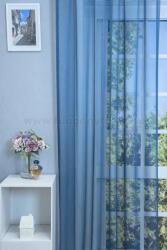 FüggönyFutár Webáruház Platina - Tengerészkék színű fényes félorganza függöny , egyedi méretre, készre varrjuk