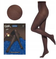 Gatta Wedel harisnyanadrág geometrikus minta W02 40 den dark choco 3