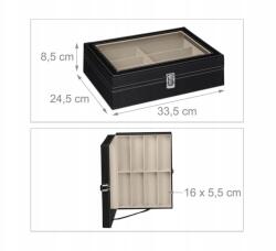 Relaxdays Ékszertartó doboz szemüveg 8 rekeszes fehér Relaxdays hiba (10047265_46)