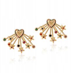  fülbevaló aranyozott csillagok szív színes strasszok női ajándék