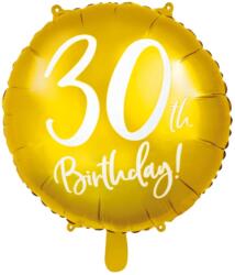  Fólia lufi 30. évszámmal arany színű Birthday felirattal 45 cm (5902230720251)