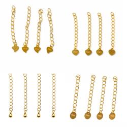  Charm terminatie picatura-inima-oval argint 925 aurit 4 cm - 1 Buc
