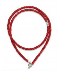  Colier din Coral Rosu cu perla Disc 2x3 mm Accesorii de Argint 925 - 1 Buc