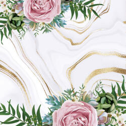  Rózsa Gold Marble szalvéta 20 db-os 33x33 cm (PKK057364) - oliviashop