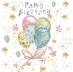  Happy Birthday Pastel Balloons szalvéta 20 db-os 33x33 cm (PKK057036) - oliviashop
