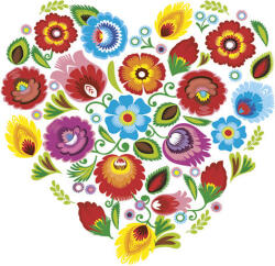  Virág Folk Heart szalvéta 20 db-os 33x33 cm (PKK763792) - oliviashop