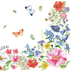  Virág Blossom Border szalvéta 20 db-os 33x33 cm (PKK028821) - oliviashop