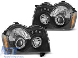  Tuning headlight set with LED lights suitable for Jeep Grand Cherokee 2005-2008 with black base, left and right (ABJEHX6010514)