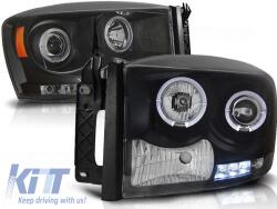  Tuning headlight set with halogen angel eyes suitable for Dodge RAM 2006-2008, left and right (ABDOHX6010536)