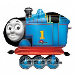 amscan Álló lufi, 30 inch 78 cm Airwalker, Thomas a gőzmozdony, csak levegővel tölthető (LUFI869001)