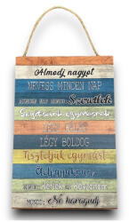  Álmodj nagyot. Motiváló, akasztós fa táblakép idézettel (1537010-01)